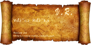 Vácz Réka névjegykártya