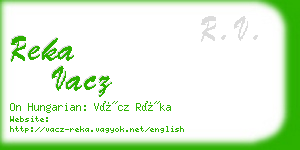 reka vacz business card